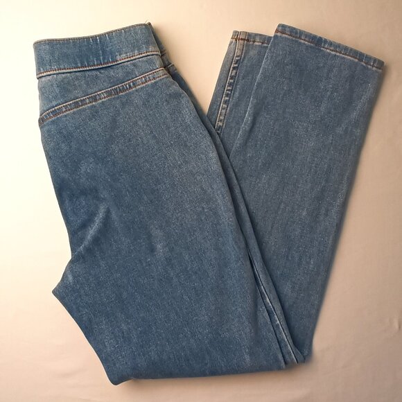 Soft Surroundings Pull-On Slim Leg Jeans Size PXS Mid Rise Medium Wash - Picture 1 of 10